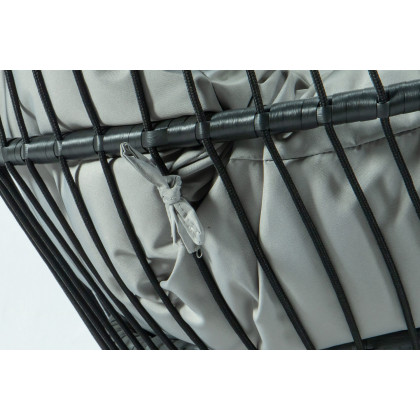 LeisureMod Wicker 2 Person Double Folding Hanging Egg Swing Chair - Light Gray
