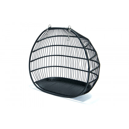 LeisureMod Wicker 2 Person Double Folding Hanging Egg Swing Chair - Navy Blue