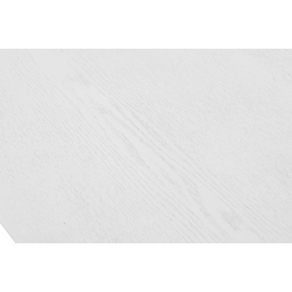 LeisureMod Elmwood Modern Wood Top Coffee Table with Iron Base - White