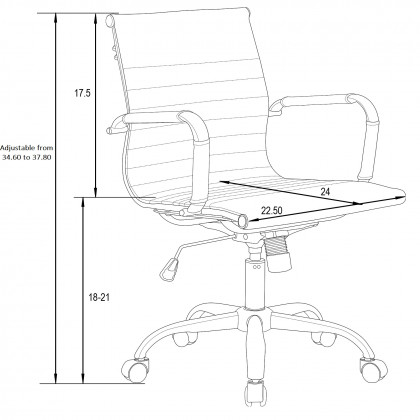 LeisureMod Harris Leatherette Office Chair - Dark Brown