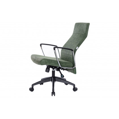 LeisureMod Hilton Modern High-Back Leather Office Chair - Green
