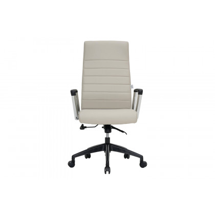 LeisureMod Hilton Modern High-Back Leather Office Chair - Tan