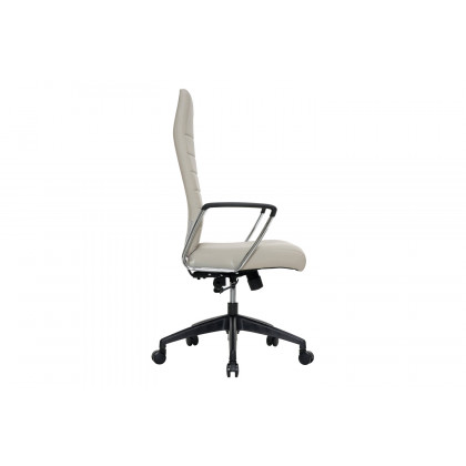 LeisureMod Hilton Modern High-Back Leather Office Chair - Tan