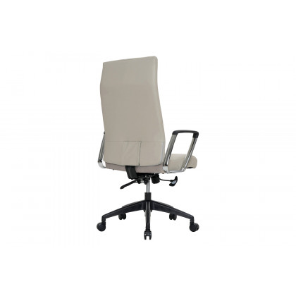 LeisureMod Hilton Modern High-Back Leather Office Chair - Tan