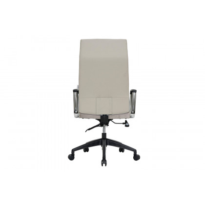 LeisureMod Hilton Modern High-Back Leather Office Chair - Tan