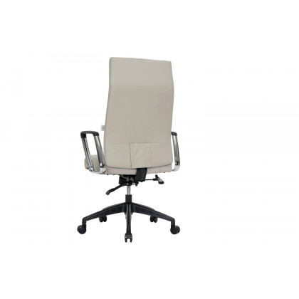 LeisureMod Hilton Modern High-Back Leather Office Chair - Tan