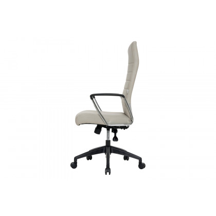 LeisureMod Hilton Modern High-Back Leather Office Chair - Tan