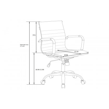 LeisureMod Harris Leatherette Gold Frame Office Chair - Gray