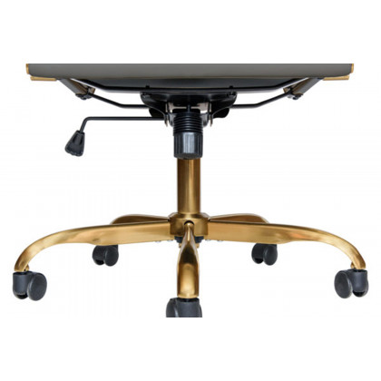 LeisureMod Harris Leatherette Gold Frame Office Chair - Gray