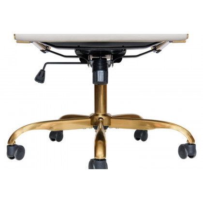 LeisureMod Harris Leatherette Gold Frame Office Chair - Tan