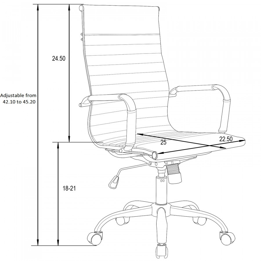 LeisureMod Harris High-Back Office Chair with Swivel - Tan