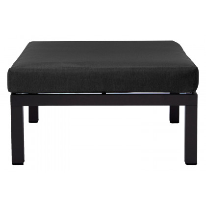 LeisureMod Hamilton 6-Piece Aluminum Patio Conversation Set with Cushions - Black
