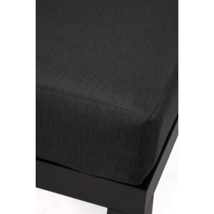 LeisureMod Hamilton 6-Piece Aluminum Patio Conversation Set with Cushions - Black