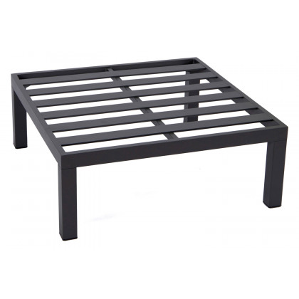 LeisureMod Hamilton 6-Piece Aluminum Patio Conversation Set with Cushions - Charcoal/Blue
