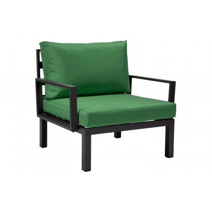 LeisureMod Hamilton 6-Piece Aluminum Patio Conversation Set with Cushions - Green