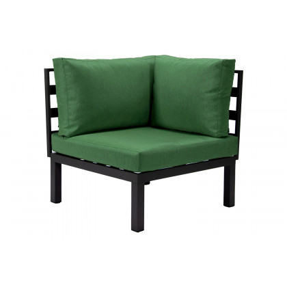 LeisureMod Hamilton 6-Piece Aluminum Patio Conversation Set with Cushions - Green