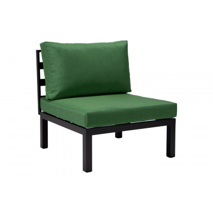 LeisureMod Hamilton 6-Piece Aluminum Patio Conversation Set with Cushions - Green