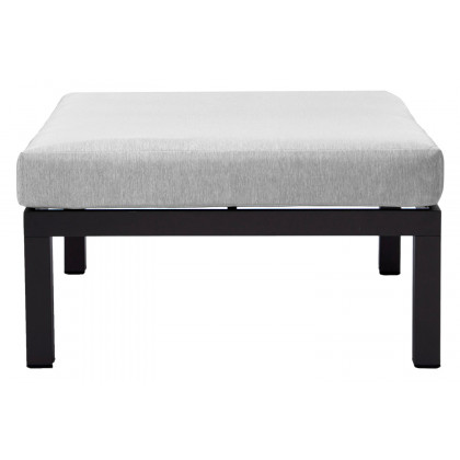 LeisureMod Hamilton 6-Piece Aluminum Patio Conversation Set with Cushions - Light Gray