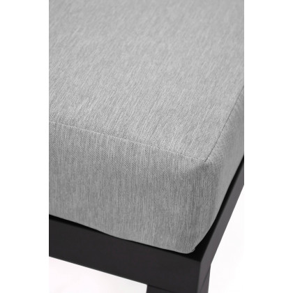 LeisureMod Hamilton 6-Piece Aluminum Patio Conversation Set with Cushions - Light Gray