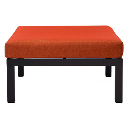 LeisureMod Hamilton 6-Piece Aluminum Patio Conversation Set with Cushions - Orange