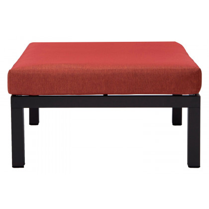LeisureMod Hamilton 6-Piece Aluminum Patio Conversation Set with Cushions - Red