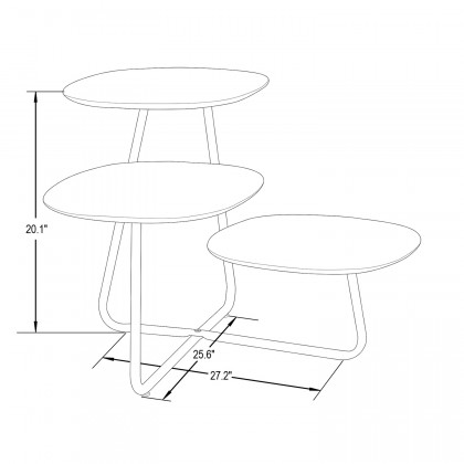 LeisureMod Hazelton Multi-Top End Tables With Manufactured Wood Top And Powder Coated Steel Frame - Black