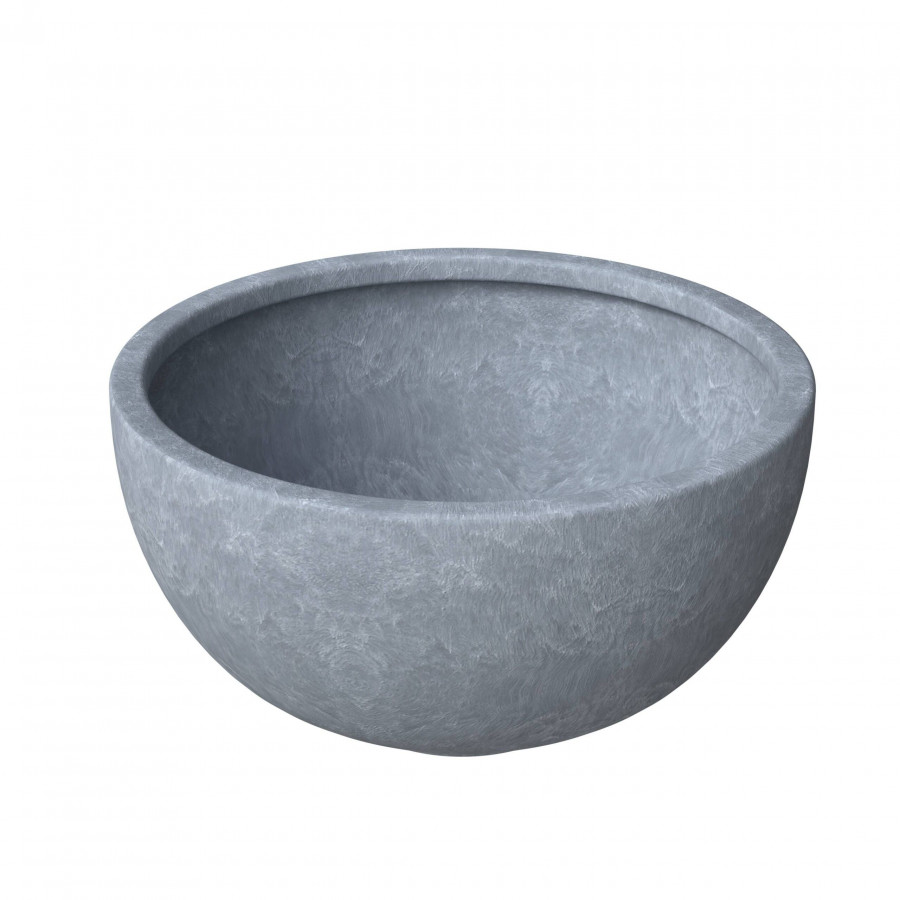 LeisureMod Iris Modern 9" Round Planter Pot in Fiberstone and Clay - Gray