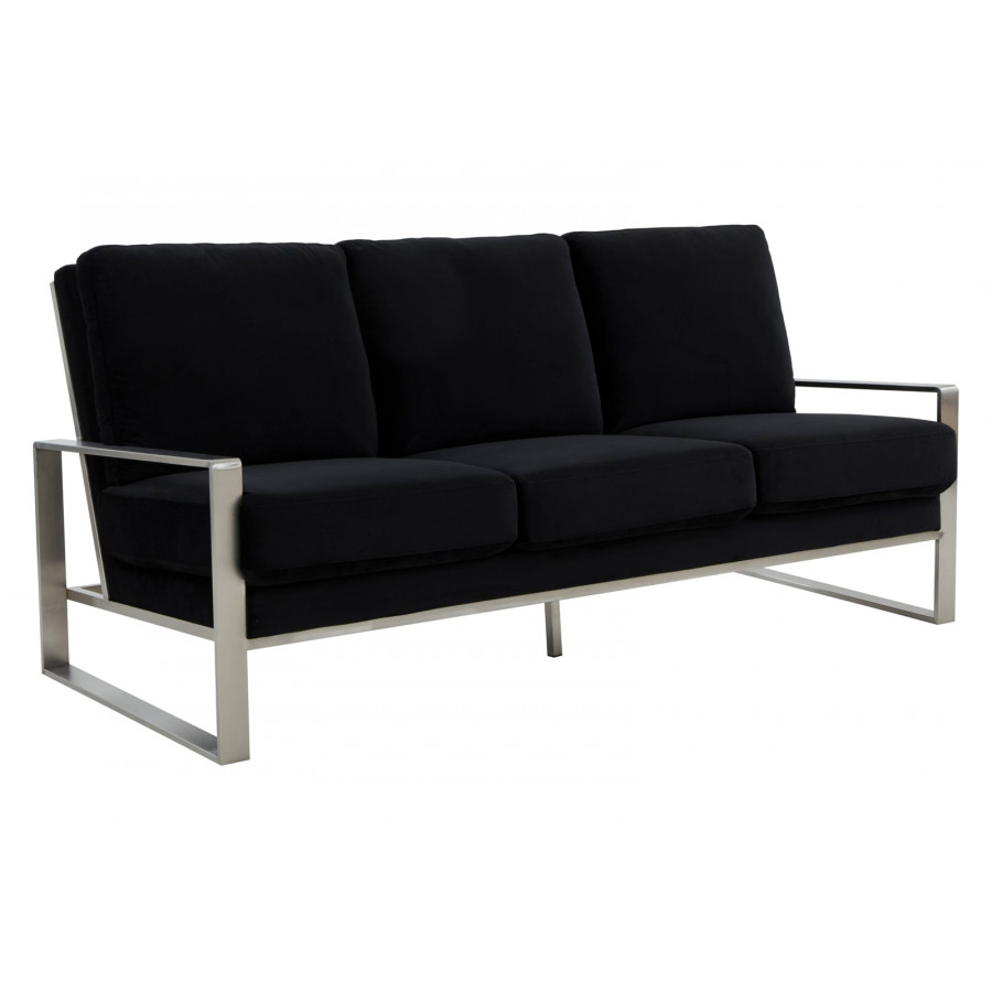 LeisureMod - Jefferson Contemporary Modern Design Velvet Sofa With Gold Frame