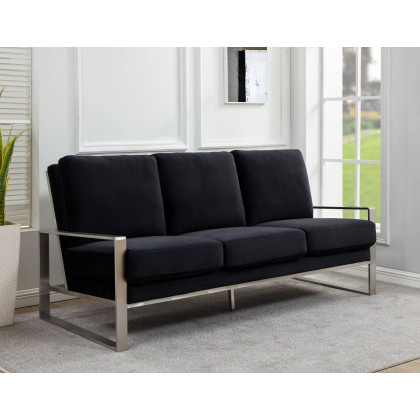 LeisureMod - Jefferson Contemporary Modern Design Velvet Sofa With Gold Frame