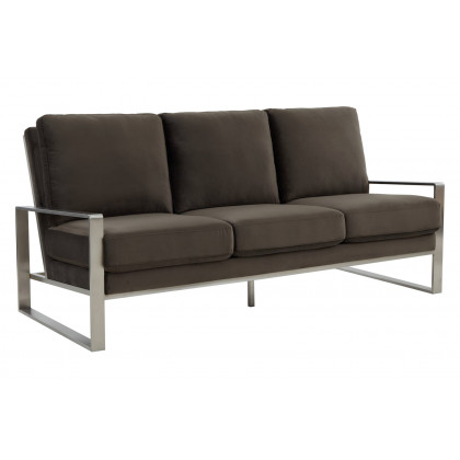 LeisureMod - Jefferson Contemporary Modern Design Velvet Sofa With Gold Frame