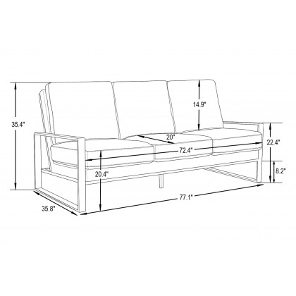 LeisureMod Jefferson Contemporary Modern Design Velvet Sofa With Silver Frame - Dark Gray