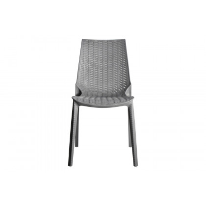 LeisureMod Kent Outdoor Dining Chair - Gray