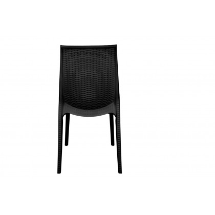 LeisureMod Kent Outdoor Dining Set With 4 Chairs - Black