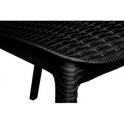 LeisureMod Kent Outdoor Dining Set With 4 Chairs - Black