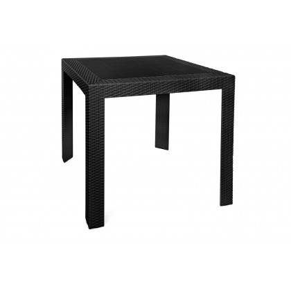 LeisureMod Kent Outdoor Dining Set With 4 Chairs - Black