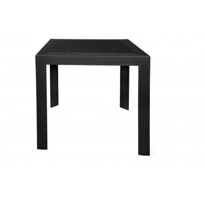 LeisureMod Kent Outdoor Dining Set With 4 Chairs - Black
