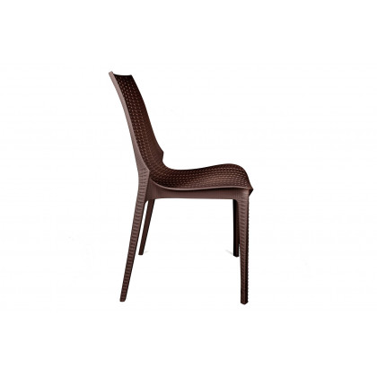 LeisureMod Kent Outdoor Dining Set With 4 Chairs - Brown