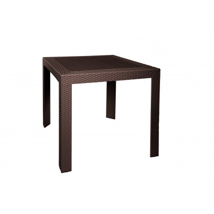 LeisureMod Kent Outdoor Dining Set With 4 Chairs - Brown