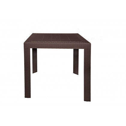 LeisureMod Kent Outdoor Dining Set With 4 Chairs - Brown