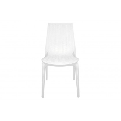 LeisureMod Kent Outdoor Dining Set With 4 Chairs - White