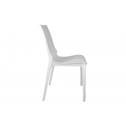 LeisureMod Kent Outdoor Dining Set With 4 Chairs - White