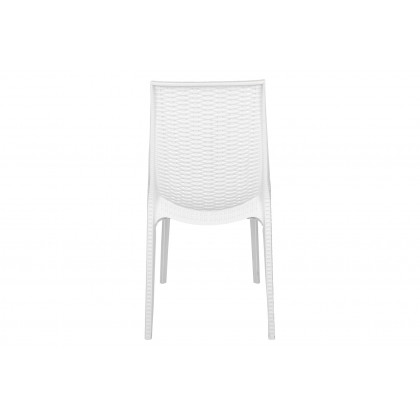 LeisureMod Kent Outdoor Dining Set With 4 Chairs - White