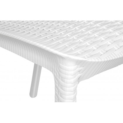 LeisureMod Kent Outdoor Dining Set With 4 Chairs - White
