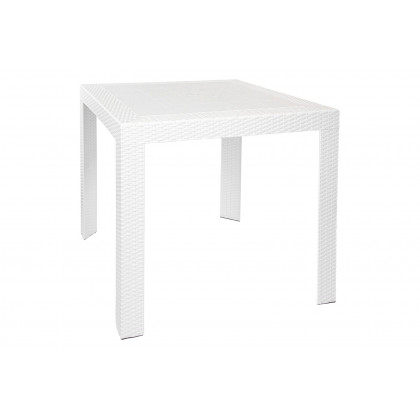 LeisureMod Kent Outdoor Dining Set With 4 Chairs - White