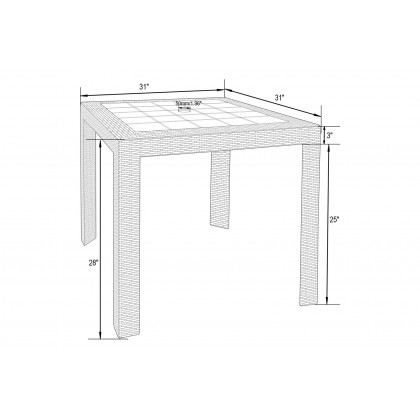 LeisureMod Kent Outdoor Dining Set With 4 Chairs - White