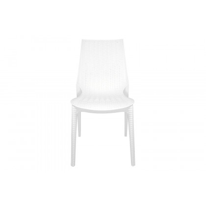 LeisureMod Kent Outdoor Dining Chair - White