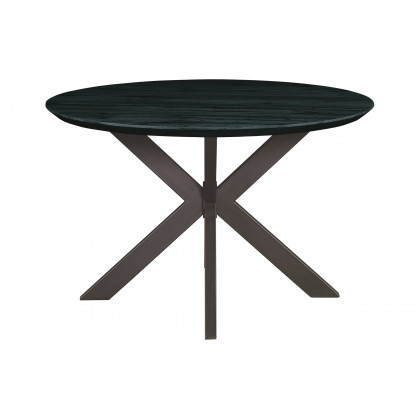 LeisureMod Lawrence 5-Piece Dining Set with Folding Acrylic Dining Chairs and Round Dining Table with Geometric Base - Magenta