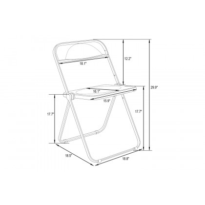 LeisureMod Lawrence Acrylic Folding Chair with Gold Metal Frame - Tangerine