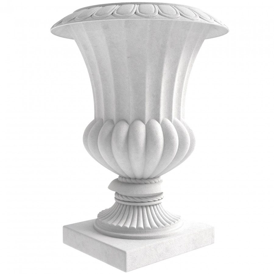 LeisureMod Lotus Modern Fiberstone and Clay Planter Pot - White