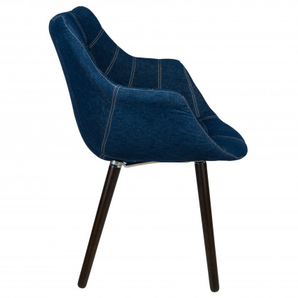 LeisureMod - Milburn Tufted Denim Lounge Chair